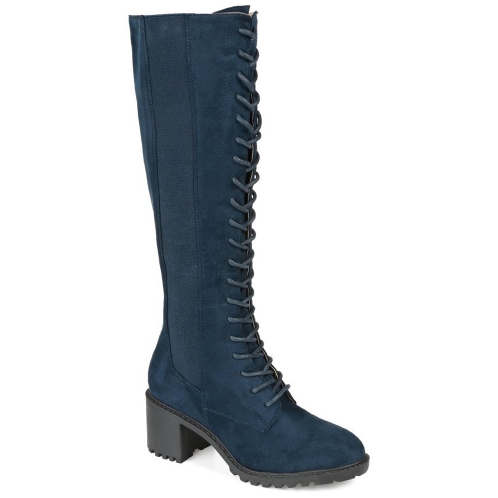 Journee Collection Navy Wide Calf Jenicca Boots